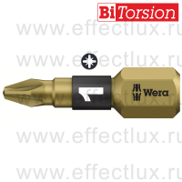 WERA 855/1 BTH PZ1 Бита торсионная для винтов Pozidriv, сверхтвёрдая, 1/4" C6.3, PZ 1 x 25 мм. WE-056710