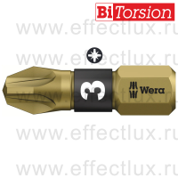 WERA 855/1 BTH PZ3 Бита торсионная для винтов Pozidriv, сверхтвёрдая, 1/4" C6.3, PZ 3 x 25 мм. WE-056714