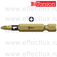 WERA 855/4 BTH PZ1 Бита торсионная для винтов Pozidriv, сверхтвёрдая, 1/4" E6.3, PZ 1 x 50 мм. WE-059910