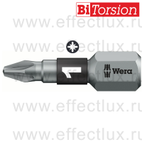WERA 855/1 BTZ PZ1 Бита торсионная для винтов Pozidriv, вязко-твёрдая, 1/4" C6.3, PZ 1 x 25 мм. WE-056720