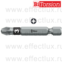 WERA 855/4 BTZ PZ3 Бита торсионная для винтов Pozidriv, вязко-твёрдая, 1/4" E6.3, PZ 3 x 50 мм. WE-059924
