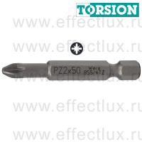 WERA 855/4 TZ PZ2 Бита торсионная для винтов Pozidriv, вязко-твёрдая, 1/4" E6.3, PZ 2 x 50 мм. WE-060010