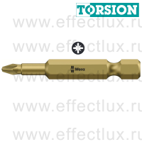 WERA 855/4 TH PZ1 Бита торсионная для винтов Pozidriv, сверхтвёрдая, 1/4" E6.3, PZ 1 x 50 мм. WE-060055