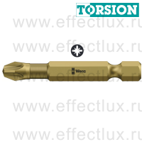 WERA 855/4 TH PZ3 Бита торсионная для винтов Pozidriv, сверхтвёрдая, 1/4" E6.3, PZ 3 x 50 мм. WE-060065