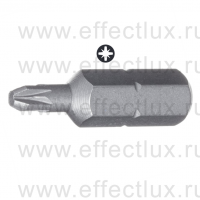 WERA 855/1 RZ PZ1 Бита с узким стержнем для винтов Pozidriv вязко-твёрдая, 1/4" C6.3, PZ 1 x 25 мм. WE-135017