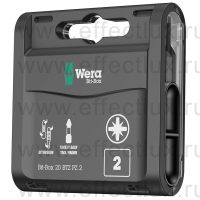 WERA 855/1 BTZ Bit-Box 20 PZ2 Набор бит торсионных для винтов Pozidriv, вязко-твёрдых, 1/4" C6.3, 20 х PZ 2 x 25 мм. WE-057761