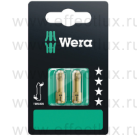 WERA 855/1 TH SB SiS PZ3 Биты торсионные для винтов Pozidriv в SB упаковке, сверхтвёрдые, 1/4" C6.3, 2 х PZ 3 x 25 мм. WE-073372