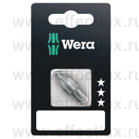 WERA 855/1 Z SB SiS PZ Бита универсальная в SB упаковке для винтов Pozidriv, вязко-твёрдая, 1/4" C6.3, 2 х PZ 4 x 32 мм. WE-073380