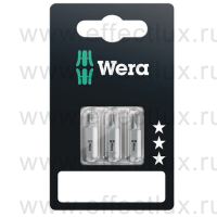 WERA 855/1 Z SB SiS PZ Биты универсальные в SB упаковке для винтов Pozidriv, вязко-твёрдые 3 шт., 1/4" C6.3, 2 х PZ 1 x 25 мм., PZ 2 x 25 мм., PZ 3 x 25 мм. WE-073311