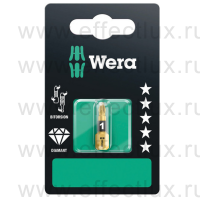 WERA 855/1 BDC SB SiS PZ1 Бита торсионная для винтов Pozidriv в SB упаковке, алмазное напыление, 1/4" C6.3, PZ 1 x 25 мм. WE-073336