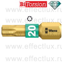 WERA 867/1 TORX® BDC TX20 Бита торсионная для винтов TORX®, алмазное напыление, 1/4" C6.3, TX 20 x 25 мм. WE-066104