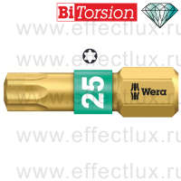 WERA 867/1 TORX® BDC TX25 Бита торсионная для винтов TORX®, алмазное напыление, 1/4" C6.3, TX 25 x 25 мм. WE-066106
