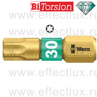 WERA 867/1 TORX® BDC TX30 Бита торсионная для винтов TORX®, алмазное напыление, 1/4" C6.3, TX 30 x 25 мм. WE-066108