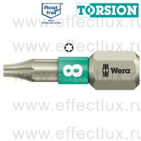 WERA 3867/1 TORX® TS TX8 Бита торсионная для винтов TORX®, из нержавеющей стали, 1/4" C6.3, TX 8 x 25 мм. WE-071030