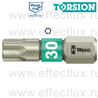 WERA 3867/1 TORX® TS TX30 Бита торсионная для винтов TORX®, из нержавеющей стали, 1/4" C6.3, TX 30 x 25 мм. WE-071037