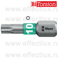 WERA 867/1 TORX® BTZ TX10 Бита торсионная для винтов TORX®, вязко-твёрдая, 1/4" C6.3, TX 10 x 25 мм. WE-066120