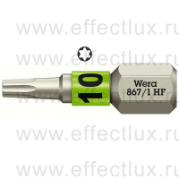 WERA 867/1 TORX® HF TX10 Бита для винтов TORX® с фиксирующей функцией, 1/4" C6.3, TX 10 x 25 мм. WE-066140