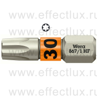 WERA 867/1 TORX® HF TX30 Бита для винтов TORX® с фиксирующей функцией, 1/4" C6.3, TX 30 x 25 мм. WE-066144