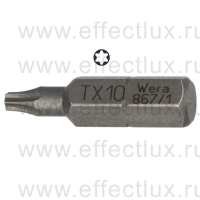 WERA 867/1 Z TORX® TX10 Бита универсальная для винтов TORX®, 1/4" C6.3, TX 10 x 25 мм. WE-066485