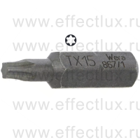 WERA 867/1 Z TORX® TX15 Бита универсальная для винтов TORX®, 1/4" C6.3, TX 15 x 25 мм. WE-066486