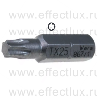 WERA 867/1 Z TORX® TX25 Бита универсальная для винтов TORX®, 1/4" C6.3, TX 25 x 25 мм. WE-066488