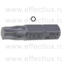 WERA 867/1 Z TORX® TX30 Бита универсальная для винтов TORX®, 1/4" C6.3, TX 30 x 25 мм. WE-066490