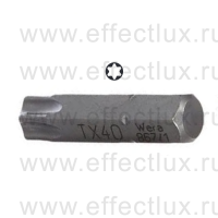 WERA 867/1 Z TORX® TX40 Бита универсальная для винтов TORX®, 1/4" C6.3, TX 40 x 25 мм. WE-066491