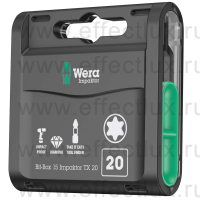 WERA 867/1 IMP DC Impaktor Bit-Box 15 TORX® TX20 Набор бит ударных с алмазным напылением наконечников, 1/4" C6.3, 15xTX20x25 мм. WE-057772