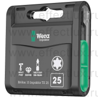 WERA 867/1 IMP DC Impaktor Bit-Box 15 TORX® TX25 Набор бит ударных с алмазным напылением наконечников, 1/4" C6.3, 15xTX25x25 мм. WE-057775