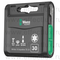 WERA 867/1 IMP DC Impaktor Bit-Box 15 TORX® TX30 Набор бит ударных с алмазным напылением наконечников, 1/4" C6.3, 15xTX30x25 мм. WE-057776