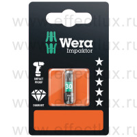 WERA 867/1 IMP DC TORX® TX30 SB SiS Impaktor Бита ударная с алмазным напылением наконечника в SB упаковке, 1/4" C6.3, 1xTX30x25 мм. WE-073926
