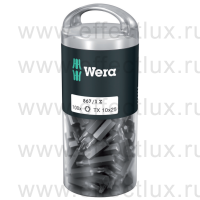 WERA 867/1 TORX® DIY 100 SiS TX10 Набор бит универсальных для винтов TORX® в пластиковой тубе, вязко-твёрдые, 1/4" C6.3, 100 х TX 10 x 25 мм. WE-072446