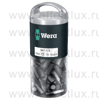 WERA 867/1 TORX® DIY 100 SiS TX15 Набор бит универсальных для винтов TORX® в пластиковой тубе, вязко-твёрдые, 1/4" C6.3, 100 х TX 15 x 25 мм. WE-072447