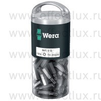 WERA 867/1 TORX® DIY 100 SiS TX20 Набор бит универсальных для винтов TORX® в пластиковой тубе, вязко-твёрдые, 1/4" C6.3, 100 х TX 20 x 25 мм. WE-072448