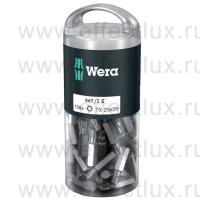 WERA 867/1 TORX® DIY 100 SiS TX25 Набор бит универсальных для винтов TORX® в пластиковой тубе, вязко-твёрдые, 1/4" C6.3, 100 х TX 25 x 25 мм. WE-072449
