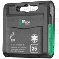 WERA Bit-Box 20 TX25 HF Набор бит универсальных для винтов TORX®, вязко-твёрдых, 1/4" C6.3, 20 х TX 25 x 25 мм. WE-057778