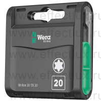 WERA 867/1 Z Bit-Box 20 TORX® TX20 Набор бит универсальных для винтов TORX®, вязко-твёрдых, 1/4" C6.3, 20 х TX 20 x 25 мм. WE-057770