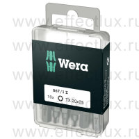 WERA 867/1 Z DIY SiS 10 TX20 Набор бит универсальных для винтов TORX®, вязко-твёрдых, 1/4" C6.3, 10 х TX 20 x 25 мм. WE-072408