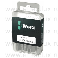 WERA 867/1 Z DIY SiS 10 TX40 Набор бит универсальных для винтов TORX®, вязко-твёрдых, 1/4" C6.3, 10 х TX 40 x 25 мм. WE-072412
