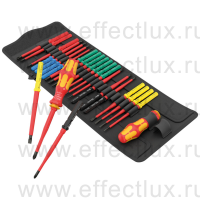 WERA Kraftform Kompakt VDE Big Pack 1 Tool Finder Набор насадок с 2 отвёртками-битодержателями, 26 предметов WE-006617