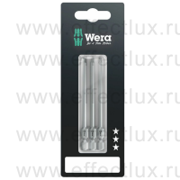 WERA 867/4 Z TORX® Набор бит универсальных в SB упаковке для винтов TORX®, вязко-твёрдые, 1/4" E6.3, 3xTX10x89 мм. WE-073470