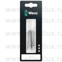 WERA 867/4 Z TORX® Набор бит универсальных в SB упаковке для винтов TORX®, вязко-твёрдые, 1/4" E6.3, 2xTX15x50 мм. WE-073721