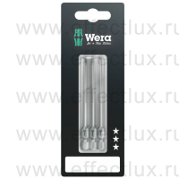 WERA 867/4 Z TORX® Набор бит универсальных в SB упаковке для винтов TORX®, вязко-твёрдые, 1/4" E6.3, 3xTX15x89 мм. WE-073471