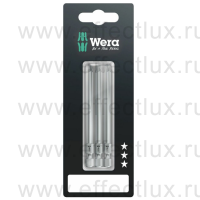 WERA 867/4 Z TORX® Набор бит универсальных в SB упаковке для винтов TORX®, вязко-твёрдые, 1/4" E6.3, 3xTX25x89 мм. WE-073473