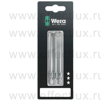 WERA 867/4 Z TORX® Набор бит универсальных в SB упаковке для винтов TORX®, вязко-твёрдые, 1/4" E6.3, 3xTX30x89 мм. WE-073474
