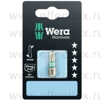 WERA 3867/1 TS SB SiS TX20 Бита торсионная в SB упаковке для винтов TORX®, из нержавеющей стали, 1/4" C6.3, 1 х TX 20 x 25 мм. WE-073622