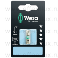 WERA 3867/1 TS SB SiS TX30 Бита торсионная в SB упаковке для винтов TORX®, из нержавеющей стали, 1/4" C6.3, 1 х TX 30 x 25 мм. WE-073625