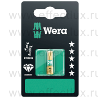 WERA 867/1 BDC SB SiS TX25 Бита торсионная для винтов с профилем TORX® в SB упаковке, алмазное напыление, 1/4" C6.3, TX 25 x 25 мм. WE-134377