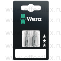 WERA 867/1 Z TORX® BO SB TX20 Набор бит универсальных для винтов TORX® с отверстием, 1/4" C6.3, 2 х TX 20 x 25 мм. WE-073064