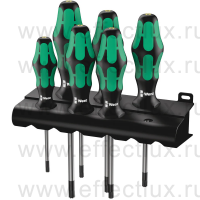 WERA 367/6 TORX® BO Kraftform Plus Набор отвёрток + подставка, с отверстием, 6 предметов WE-138250